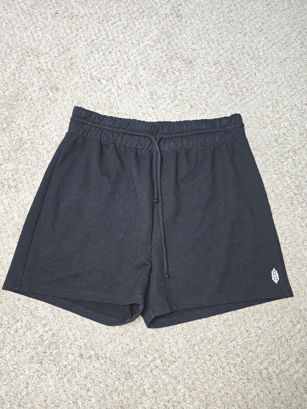 Free People Black Knit Drawstring Lounge Sweatpant Shorts Size Large